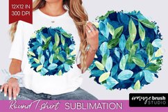 Eucalyptus Leaves Round Tshirt Background - Botanical PNG Product Image 1