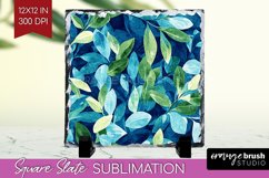 Eucalyptus Leaves Slate PNG - Botanical Square Slate Product Image 1
