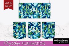 Eucalyptus Leaves Mug Wrap - Botanical Mug PNG Sublimation Product Image 1