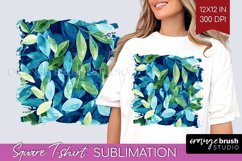 Eucalyptus Leaves Square Tshirt Background - Botanical PNG Product Image 1