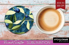 Eucalyptus Leaves Round Coaster - Bonanical Coaster PNG Product Image 1