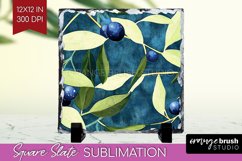 Eucalyptus Leaves Slate PNG - Botanical Square Slate Product Image 1