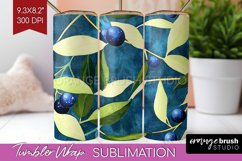 Eucalyptus Leaves Tumbler Wrap - Botanical Tumbler PNG Product Image 1
