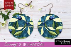 Eucalyptus Leaves Round Earrings - Bonanical PNG Sublimation Product Image 1