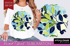 Eucalyptus Leaves Round Tshirt Background - Botanical PNG Product Image 1