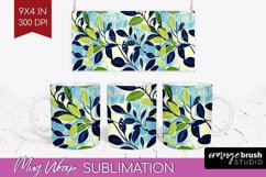 Eucalyptus Leaves Mug Wrap - Botanical Mug PNG Sublimation Product Image 1