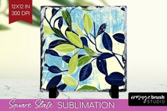 Eucalyptus Leaves Slate PNG - Botanical Square Slate Product Image 1