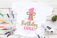 1st Birthday Girl SVG - One Bow First Birthday Girl PNG Product Image 2