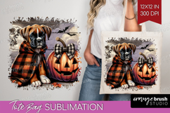 Boxer Dog Tote Bag Halloween Tote Bag PNG Sublimation Product Image 1