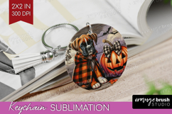 Boxer Dog Keychain PNG Halloween Keychain Sublimation Product Image 1