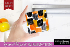 Halloween Magnet Sublimation - Brush Stroke Square Magnet Product Image 1