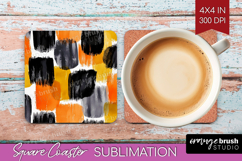 Halloween Square Coaster - Brush Stroke Coaster PNG Product Image 1