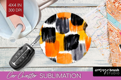 Halloween Car Coaster - Brush Stroke Coaster PNG Sublimation Product Image 1