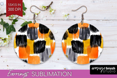Halloween Round Earrings - Brush Stroke PNG Sublimation Product Image 1