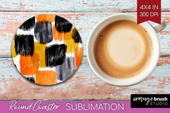 Halloween Round Coaster - Brush Stroke Coaster PNG Product Image 1