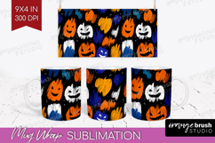 Halloween Mug Wrap - Brush Stroke Mug PNG Sublimation Product Image 1
