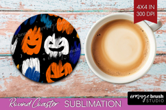 Halloween Round Coaster - Brush Stroke Coaster PNG Product Image 1