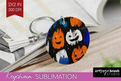 Halloween Keychain PNG - Brush Stroke Keychain Sublimation Product Image 1