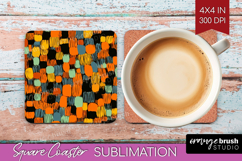 Halloween Square Coaster - Brush Stroke Coaster PNG Product Image 1