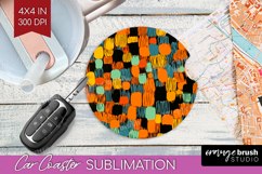 Halloween Car Coaster - Brush Stroke Coaster PNG Sublimation Product Image 1