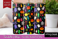 Halloween Tumbler Wrap - Brush Stroke Tumbler PNG Product Image 1