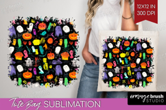 Halloween Tote Bag - Brush Stroke Tote Bag PNG Sublimation Product Image 1