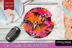 Halloween Car Coaster - Brush Stroke Coaster PNG Sublimation Product Image 1