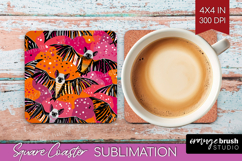 Halloween Square Coaster - Brush Stroke Coaster PNG Product Image 1