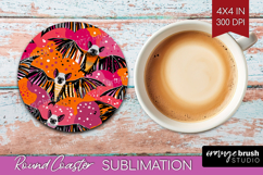 Halloween Round Coaster - Brush Stroke Coaster PNG Product Image 1