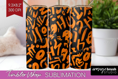 Halloween Tumbler Wrap - Brush Stroke Tumbler PNG Product Image 1