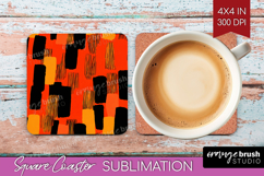 Halloween Square Coaster - Brush Stroke Coaster PNG Product Image 1