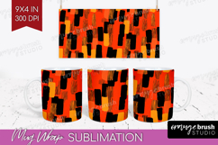 Halloween Mug Wrap - Brush Stroke Mug PNG Sublimation Product Image 1