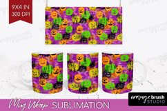 Halloween Mug Wrap - Brush Stroke Mug PNG Sublimation Product Image 1