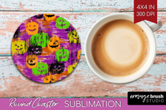 Halloween Round Coaster - Brush Stroke Coaster PNG Product Image 1