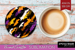 Halloween Round Coaster - Brush Stroke Coaster PNG Product Image 1