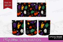 Halloween Mug Wrap - Brush Stroke Mug PNG Sublimation Product Image 1