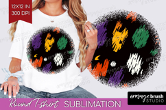 Halloween Round Tshirt Background - Brush Stroke PNG Product Image 1