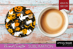 Halloween Round Coaster - Brush Stroke Coaster PNG Product Image 1
