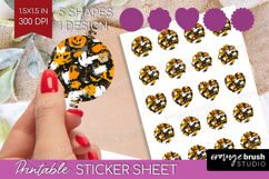 Halloween Round Sticker - Brush Stroke Printable Sticker Product Image 1