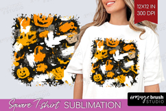 Halloween Square Tshirt Background - Brush Stroke PNG Product Image 1