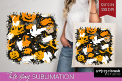 Halloween Tote Bag - Brush Stroke Tote Bag PNG Sublimation Product Image 1