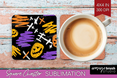 Halloween Square Coaster - Brush Stroke Coaster PNG Product Image 1