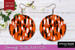 Halloween Round Earrings - Brush Stroke PNG Sublimation Product Image 1
