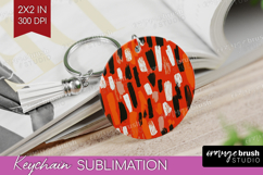 Halloween Keychain PNG - Brush Stroke Keychain Sublimation Product Image 1