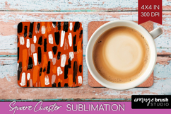 Halloween Square Coaster - Brush Stroke Coaster PNG Product Image 1
