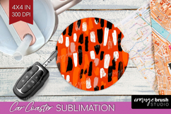 Halloween Car Coaster - Brush Stroke Coaster PNG Sublimation Product Image 1