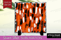 Halloween Slate PNG - Brush Stroke Square Slate Sublimation Product Image 1
