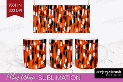 Halloween Mug Wrap - Brush Stroke Mug PNG Sublimation Product Image 1