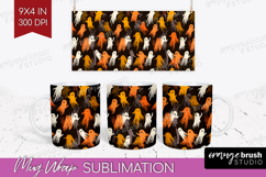 Halloween Mug Wrap - Brush Stroke Mug PNG Sublimation Product Image 1