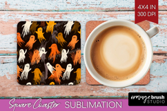 Halloween Square Coaster - Brush Stroke Coaster PNG Product Image 1